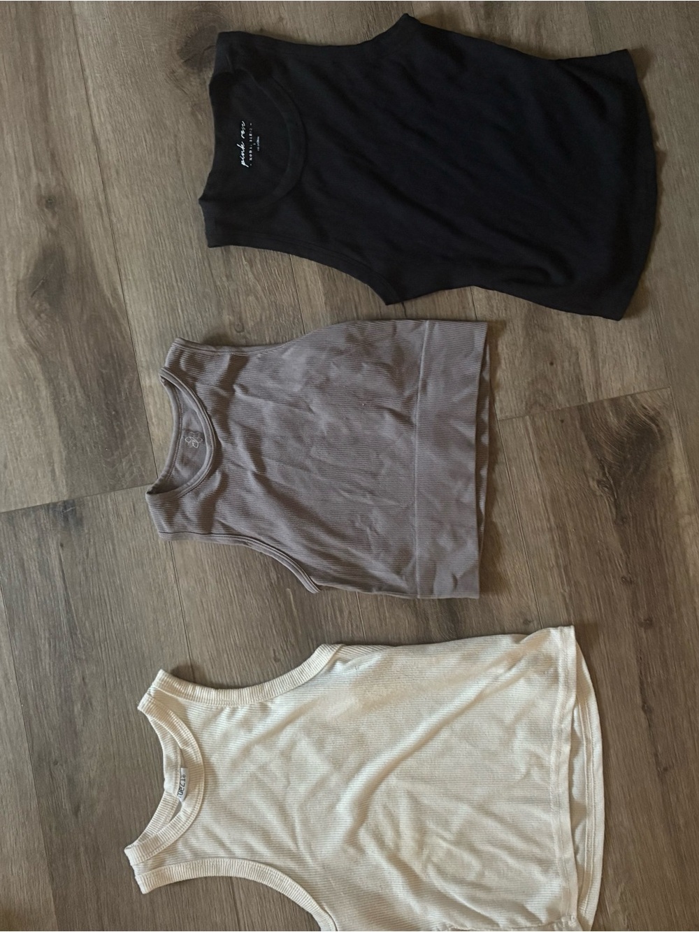3-Pack Ribbed basic Tank Tops - Black, Taupe, Cream